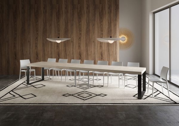 Tavolo allungabile 90x160/420 cm Tecno Premium cashmere telaio antracite - immagine 5