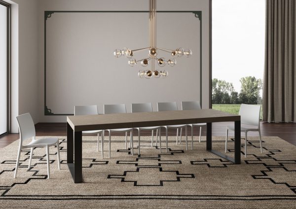 Tavolo allungabile 90x180/284 cm Tecno Premium tortora telaio antracite - immagine 4