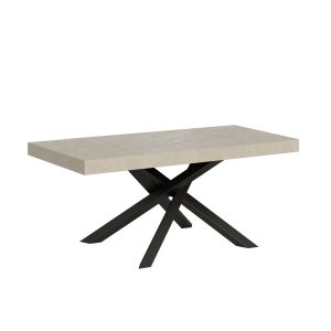 Tavolo allungabile 90x140/400 cm Volantis Premium cashmere telaio antracite