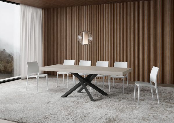 Tavolo allungabile 90x120/380 cm Volantis Premium cashmere gambe antracite - immagine 3