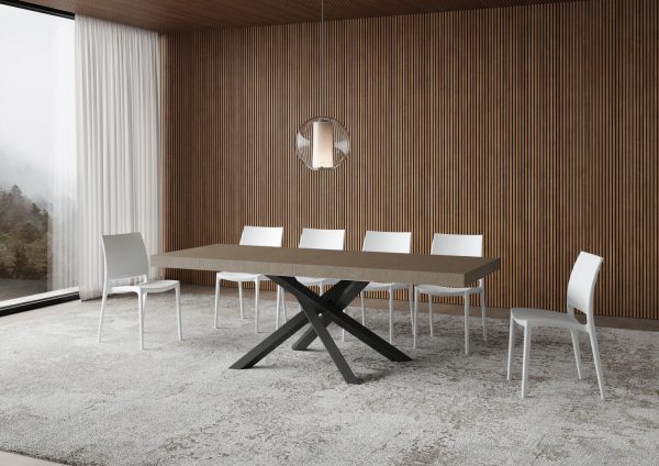 Tavolo allungabile 90x120/380 cm Volantis Premium tortora gambe antracite - immagine 3