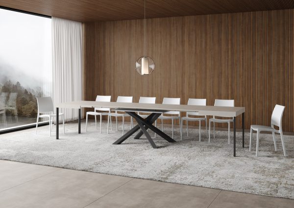 Tavolo allungabile 90x120/380 cm Volantis cashmere gambe antracite - immagine 4