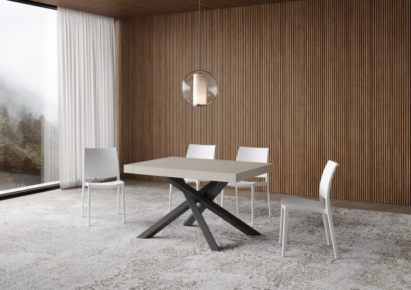 Tavolo allungabile 90x120/224 cm Volantis cashmere gambe antracite - immagine 3