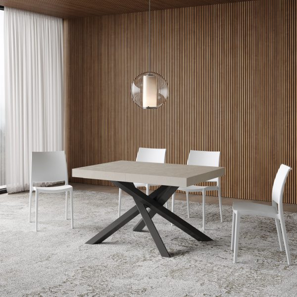 Tavolo allungabile 90x120/224 cm Volantis cashmere gambe antracite - immagine 2