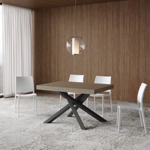 Tavolo allungabile 90x140/244 cm Volantis tortora gambe antracite - immagine 2
