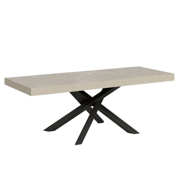 Tavolo allungabile 90x160/420 cm Volantis Premium cashmere telaio antracite
