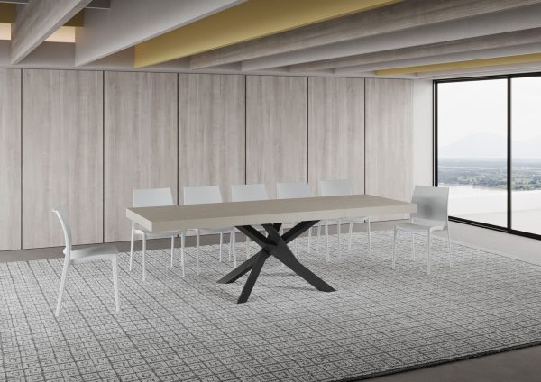 Tavolo allungabile 90x160/420 cm Volantis Premium cashmere telaio antracite - immagine 4