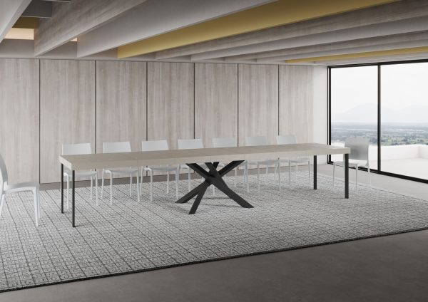 Tavolo allungabile 90x160/420 cm Volantis Premium cashmere telaio antracite - immagine 5