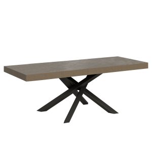 Tavolo allungabile 90x160/420 cm Volantis Premium tortora telaio antracite