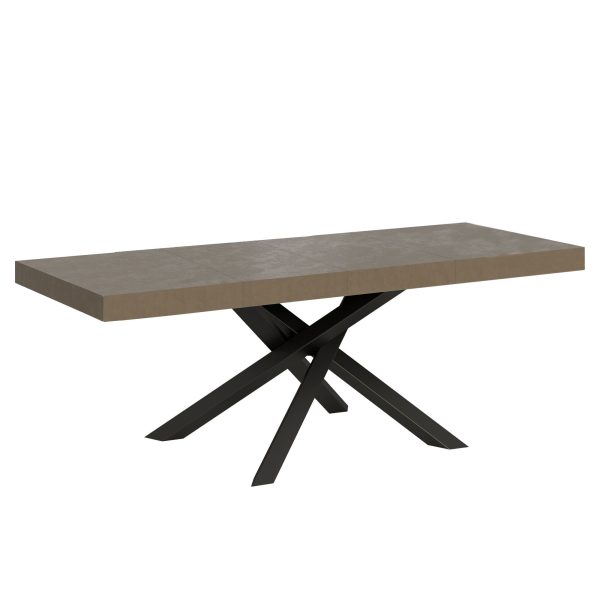 Tavolo allungabile 90x160/420 cm Volantis Premium tortora telaio antracite