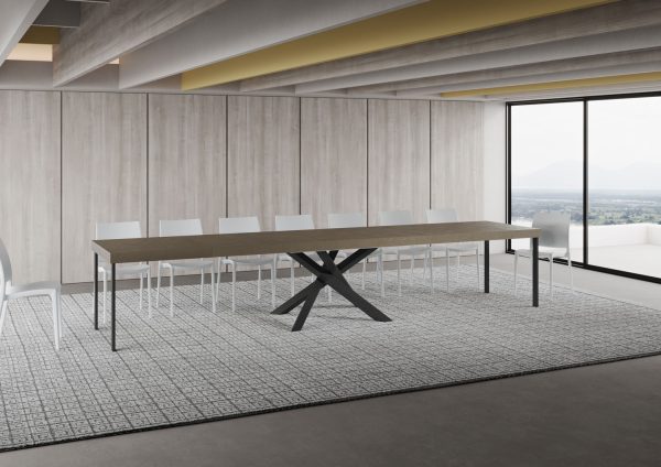 Tavolo allungabile 90x160/420 cm Volantis Premium tortora telaio antracite - immagine 5