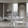 Tavolo allungabile 90x160/420 cm Volantis Premium Cemento telaio Bianco - immagine 4