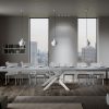 Tavolo allungabile 90x160/420 cm Volantis Premium Cemento telaio Bianco - immagine 5