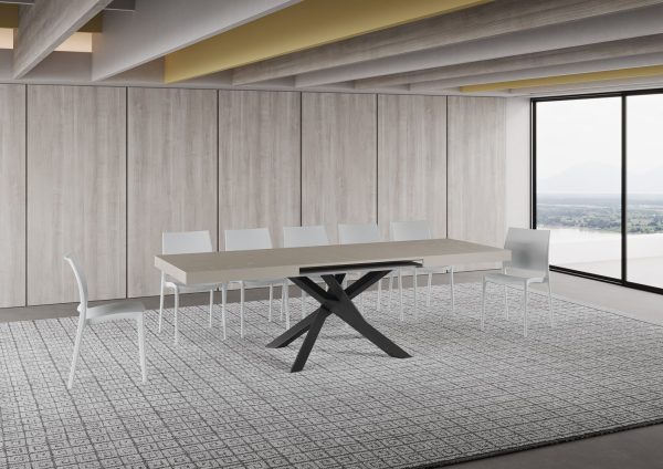 Tavolo allungabile 90x160/420 cm Volantis cashmere telaio antracite - immagine 4