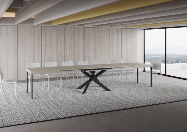 Tavolo allungabile 90x160/420 cm Volantis cashmere telaio antracite - immagine 5