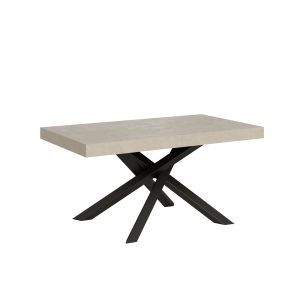 Tavolo allungabile 90x160/420 cm Volantis cashmere telaio antracite