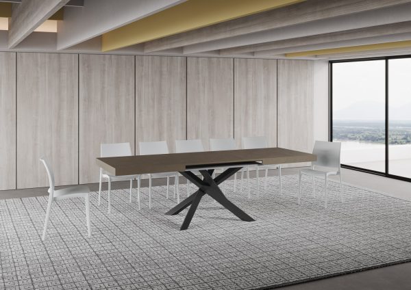 Tavolo allungabile 90x160/420 cm Volantis tortora telaio antracite - immagine 4