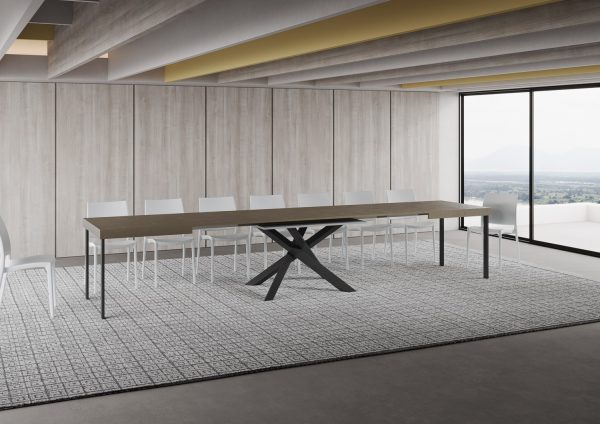 Tavolo allungabile 90x160/420 cm Volantis tortora telaio antracite - immagine 5