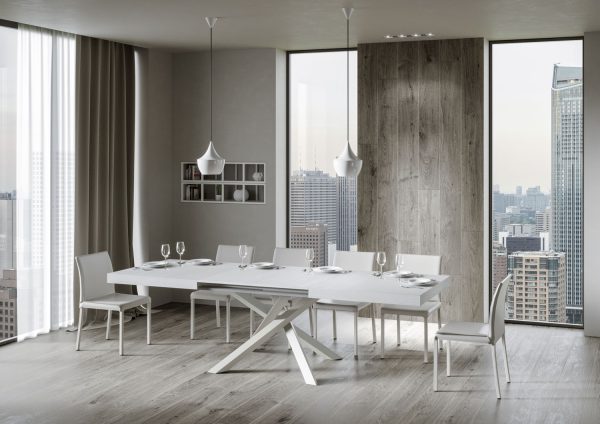 Tavolo allungabile 90x160/264 cm Volantis Bianco Frassino telaio Bianco - immagine 4