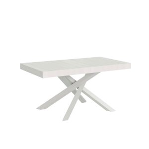Tavolo allungabile 90x200/460 cm Volantis Premium Bianco Frassino telaio Bianco