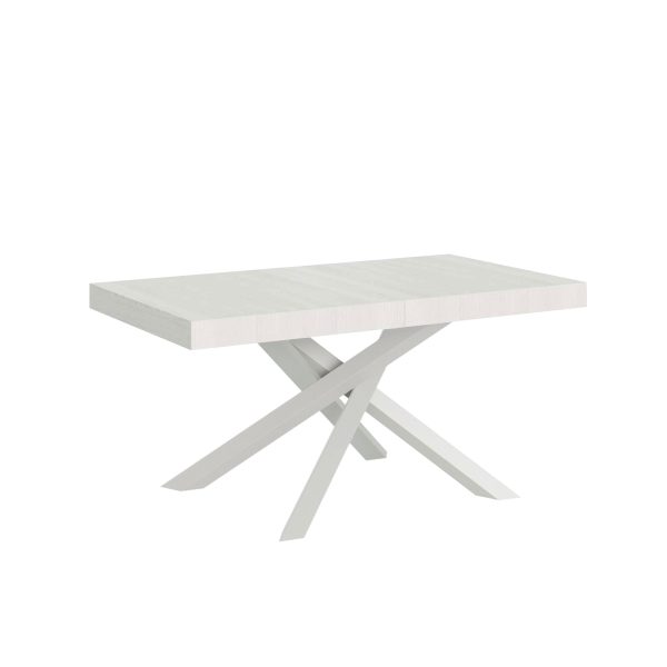 Tavolo allungabile 90x180/440 cm Volantis Premium Bianco Frassino telaio Bianco