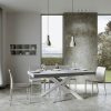 Tavolo allungabile 90x160/420 cm Volantis Premium Cemento telaio Bianco - immagine 3