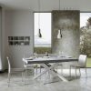 Tavolo allungabile 90x160/420 cm Volantis Premium Cemento telaio Bianco - immagine 2