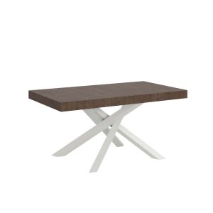 Tavolo allungabile 90x200/460 cm Volantis Premium Noce telaio Bianco