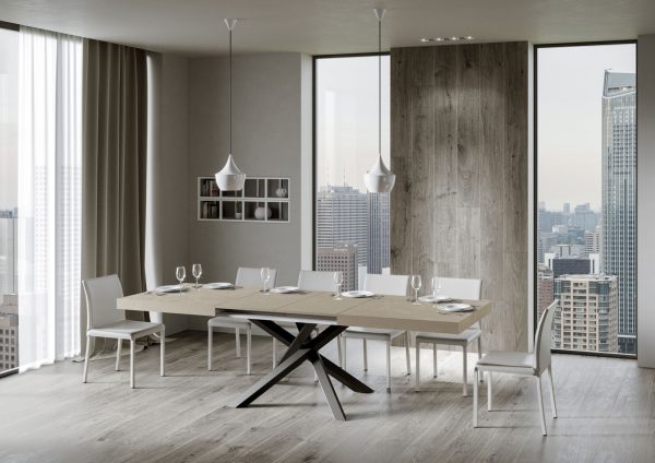 Tavolo allungabile 90x180/284 cm Volantis cashmere gambe antracite - immagine 4