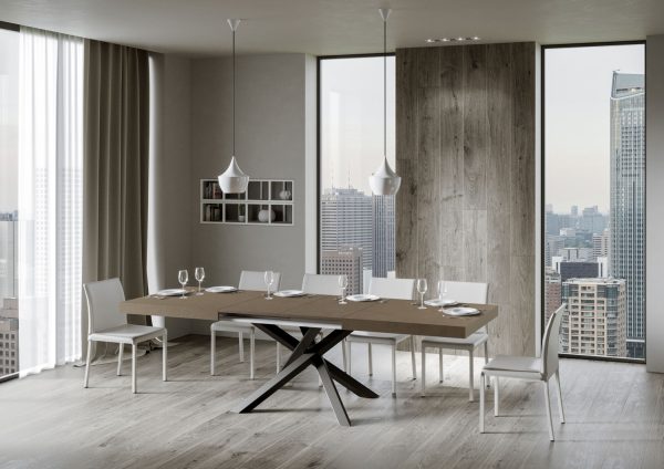 Tavolo allungabile 90x180/284 cm Volantis tortora gambe antracite - immagine 4