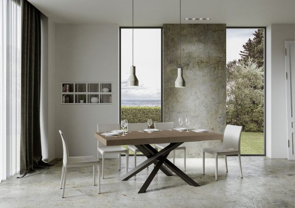 Tavolo allungabile 90x180/284 cm Volantis tortora gambe antracite - immagine 3