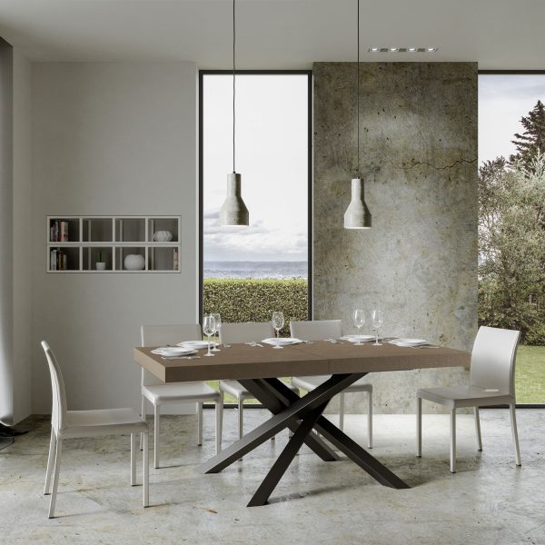 Tavolo allungabile 90x180/284 cm Volantis tortora gambe antracite - immagine 2