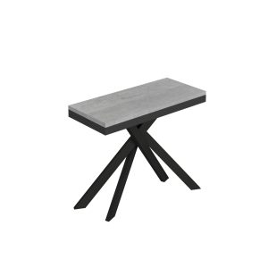 Consolle allungabile 90x40/300 cm Saki Evolution cemento telaio antracite