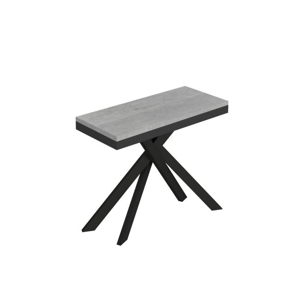 Consolle allungabile 90x40/196 cm Saki Small Evolution cemento telaio antracite