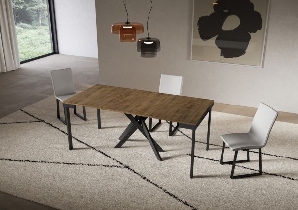 Consolle allungabile 90x40/196 cm Saki Small Evolution noce telaio antracite - immagine 3