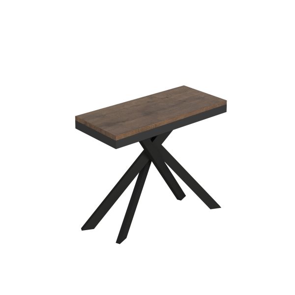 Consolle allungabile 90x40/196 cm Saki Small Evolution noce telaio antracite