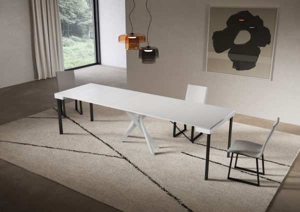 Consolle allungabile 90x40/300 cm Saki Evolution bianco frassino telaio bianco - immagine 4