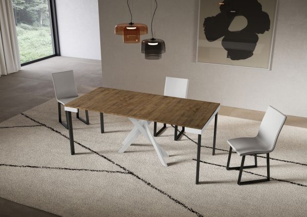 Consolle allungabile 90x40/196 cm Saki Small Evolution noce telaio bianco - immagine 3