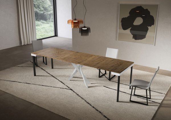 Consolle allungabile 90x40/300 cm Saki Evolution noce telaio bianco - immagine 4