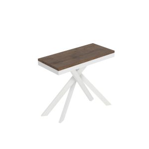 Consolle allungabile 90x40/300 cm Saki Evolution noce telaio bianco