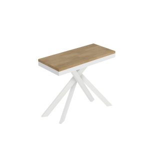 Consolle allungabile 90x40/300 cm Saki Evolution quercia natura telaio bianco