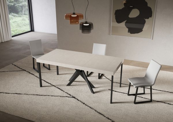 Consolle allungabile 90x40/196 cm Saki Premium Small cashmere gambe antracite - immagine 3