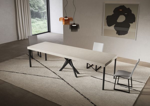 Consolle allungabile 90x40/300 cm Saki Premium cashmere gambe antracite - immagine 4