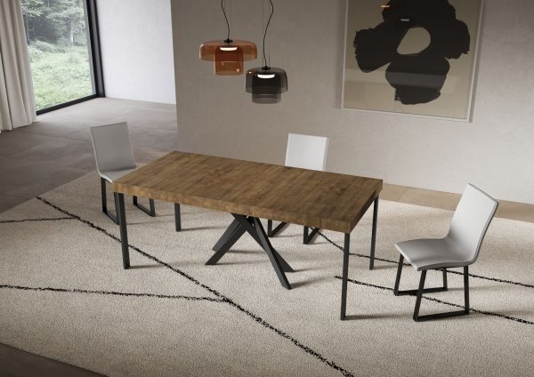 Consolle allungabile 90x40/196 cm Saki Premium Small noce gambe antracite - immagine 3