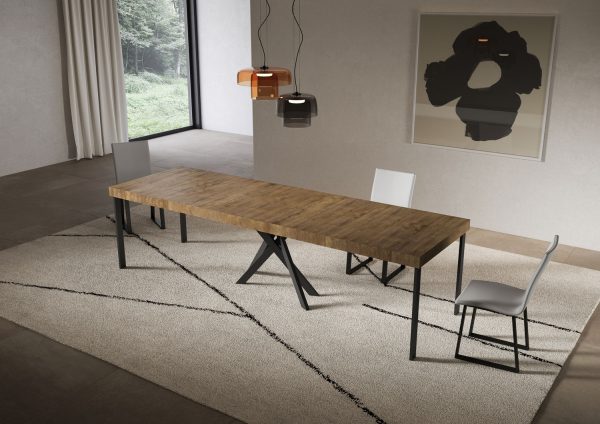 Consolle allungabile 90x40/300 cm Saki Premium noce gambe antracite - immagine 4