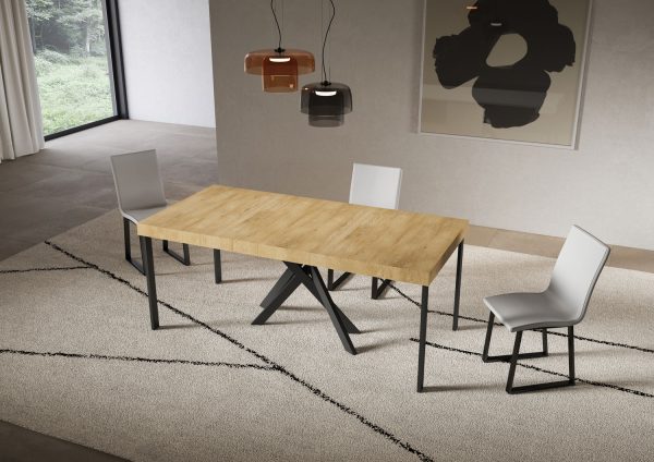Consolle allungabile 90x40/196 cm Saki Premium Small quercia natura gambe antracite - immagine 3