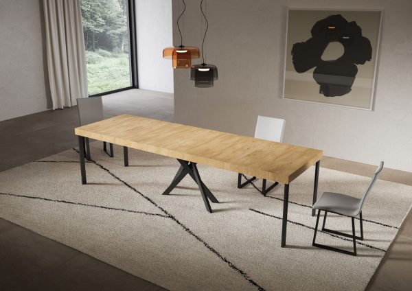 Consolle allungabile 90x40/300 cm Saki Premium quercia natura gambe antracite - immagine 4