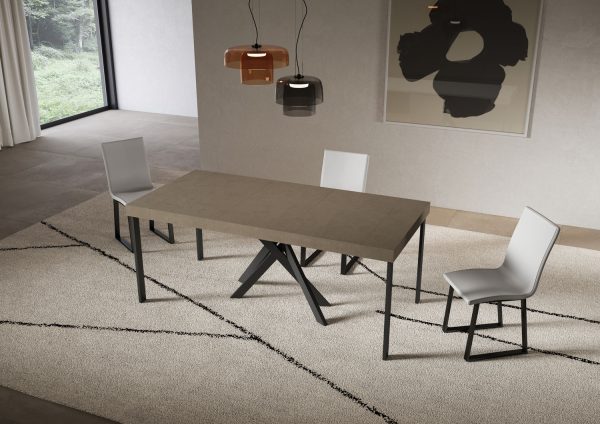 Consolle allungabile 90x40/196 cm Saki Premium Small tortora gambe antracite - immagine 3
