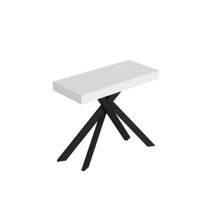 Consolle allungabile 90x40/300 cm Saki bianco frassino gambe antracite
