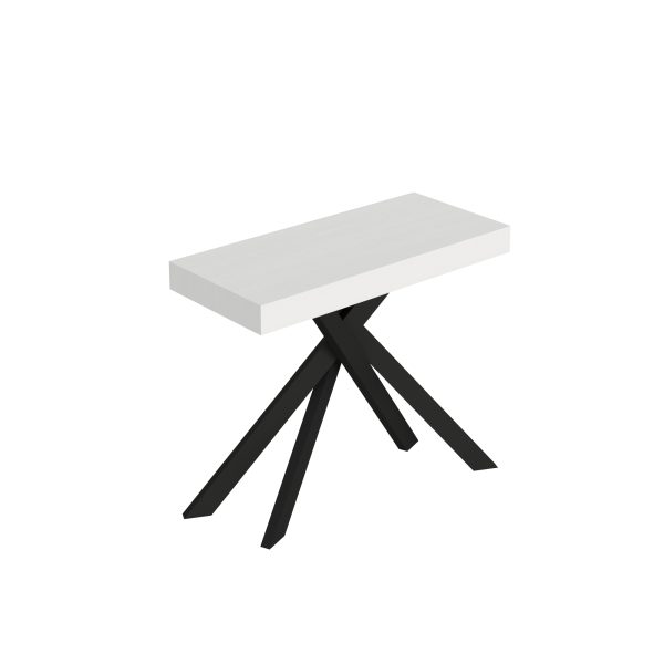 Consolle allungabile 90x40/300 cm Saki bianco frassino gambe antracite